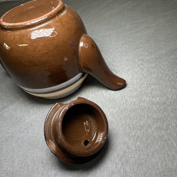 Sadler‎ Brown Betty Ceramic Striped Teapot Staffordshire England - Picture 8 of 8